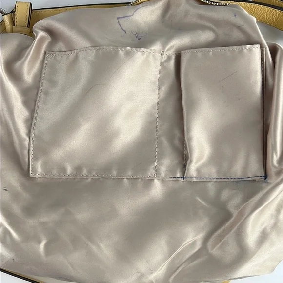 Coach Madison Isabelle Yellow Pebbled Leather Shoulder Crossbody Bag 21224 - Picture 13 of 16